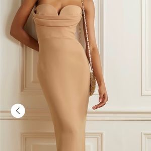 Alex Perry Darcy strapless draped stretch-crepe midi dress